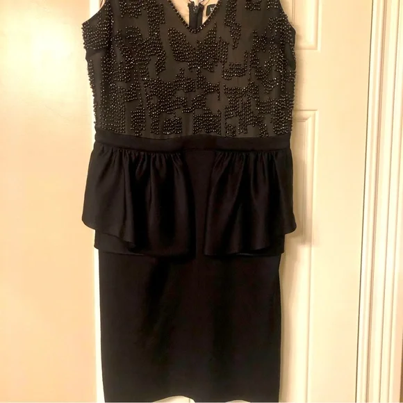 black prom dress with gold beading Li Beirut M1235 main image 1